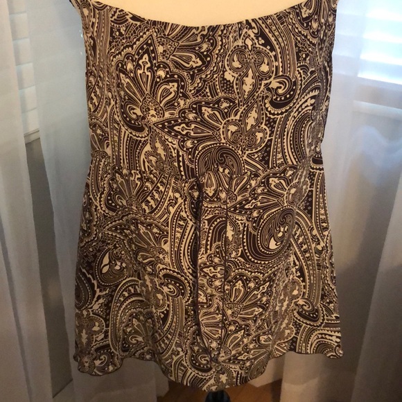 Paisley Tank Top in Brown and White! Size L - Picture 5 of 6